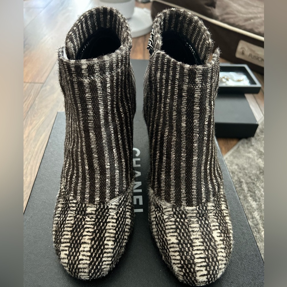 Chanel 11B Pony Hair Ankle Boots